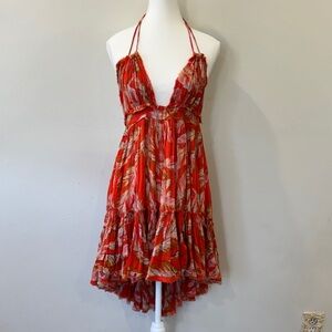 Free People Bohemian Leaf Print Dress – Size XS 🍃✨